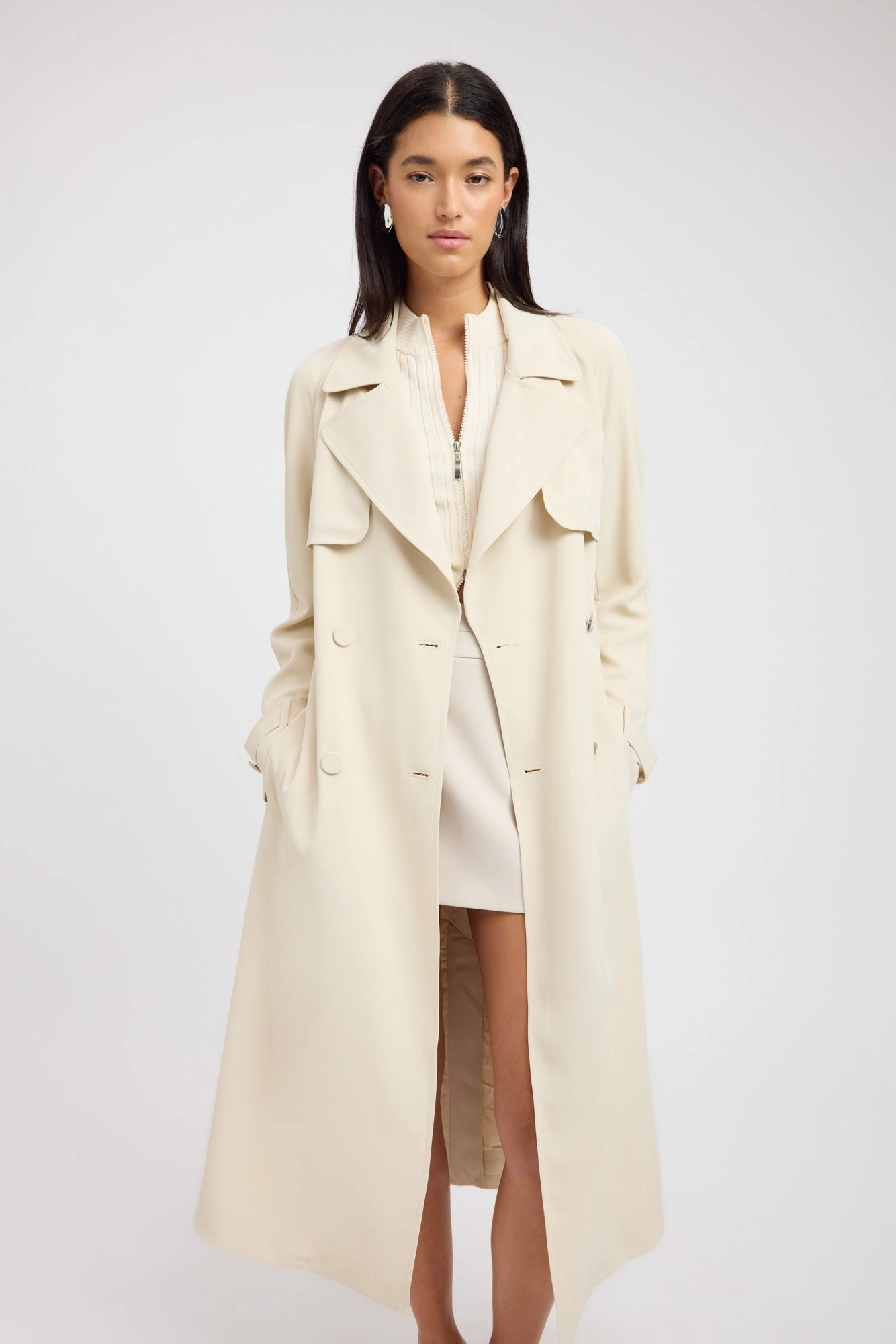 Stretch Comfort Fit Neutral Street Style Lars Core Trench
