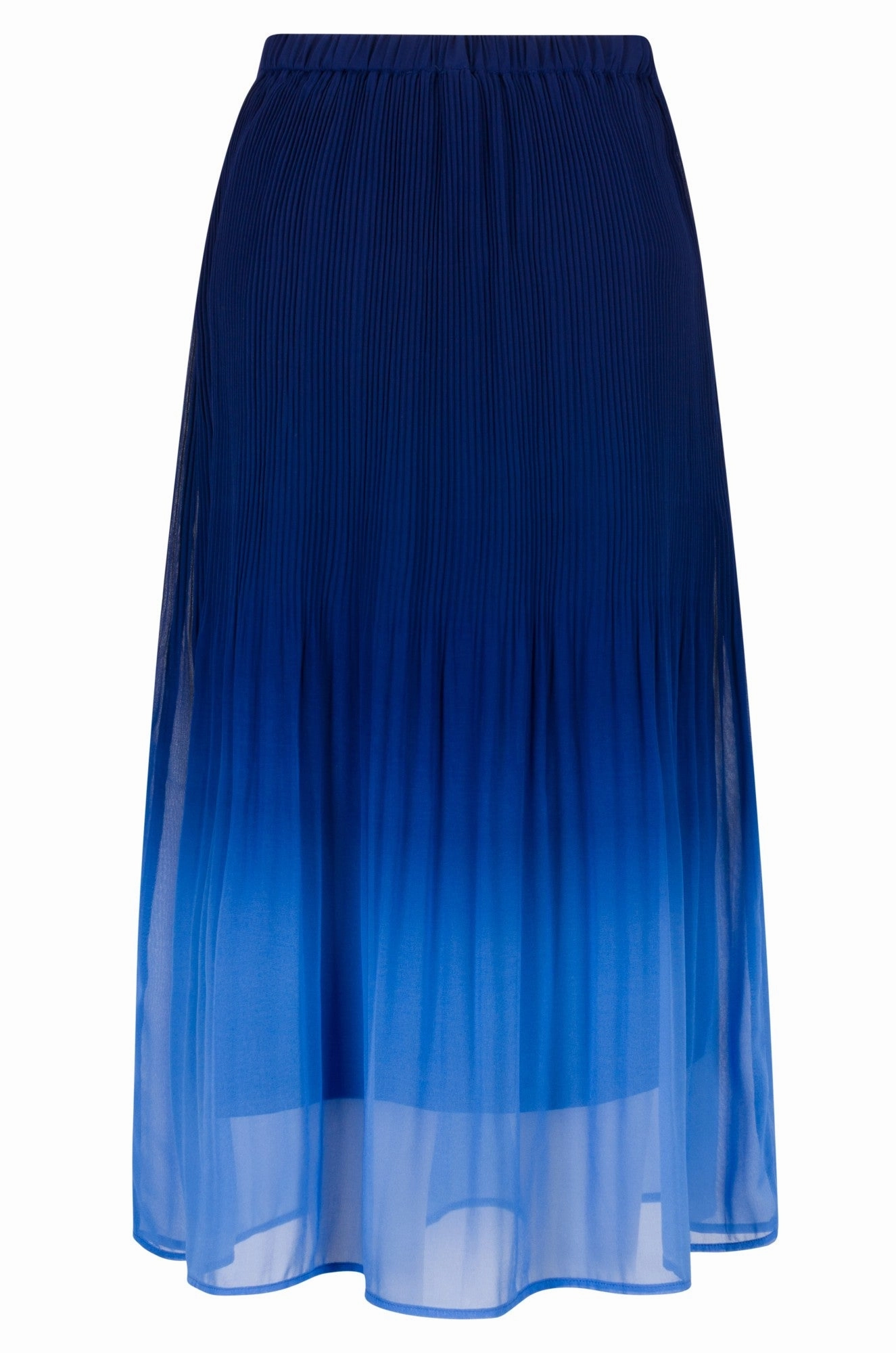 Pleated Ombre Chiffon Skirt | BLUE OMBRE | 8592B1 Subtle Finish