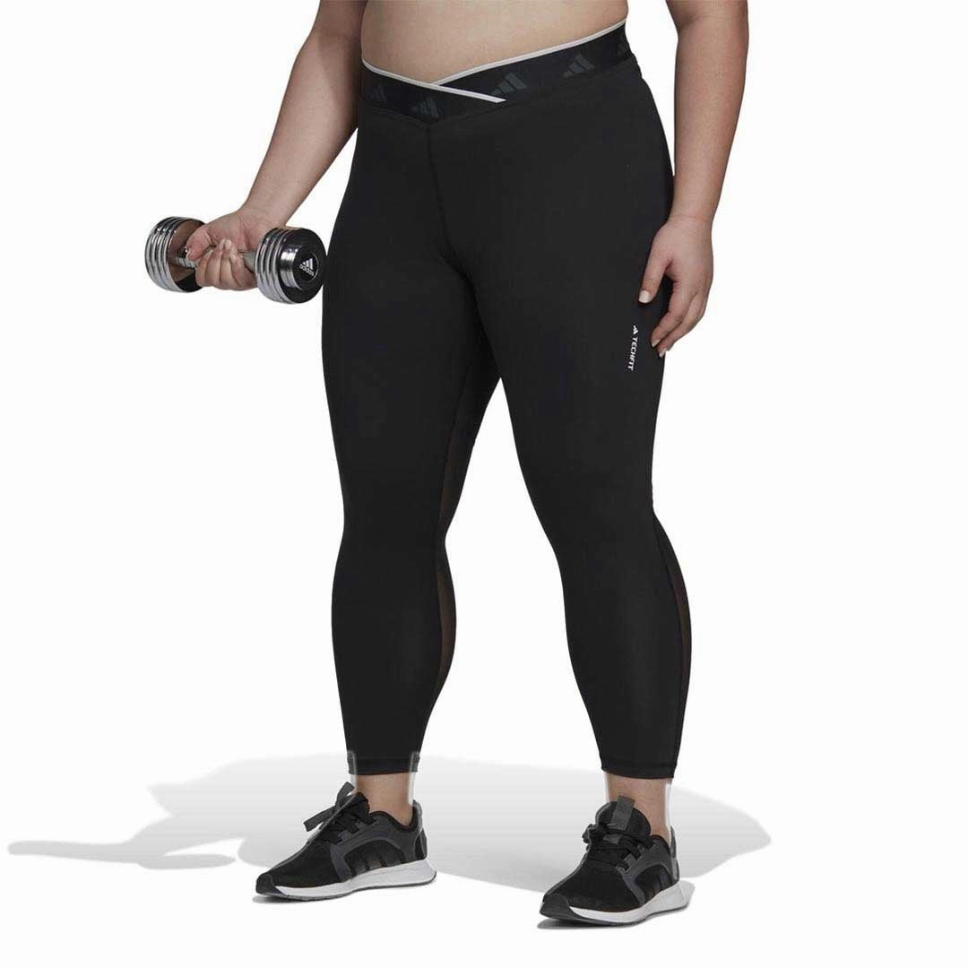adidas - Women's Techfit V-Shaped Elastic 7/8 Leggings (Plus Size) (HF6677) Flexible Use Sweat Wicking Lining