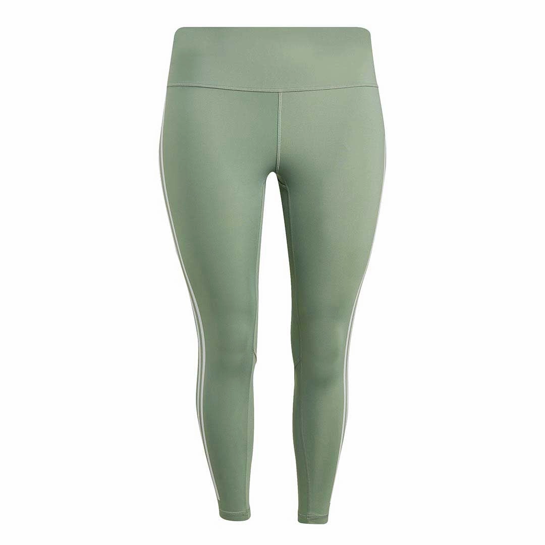 ripstop fabric Flex Wear adidas - Women's Optime Trainicons 3-Stripes 7/8 Leggings (Plus Size) (HR5454)