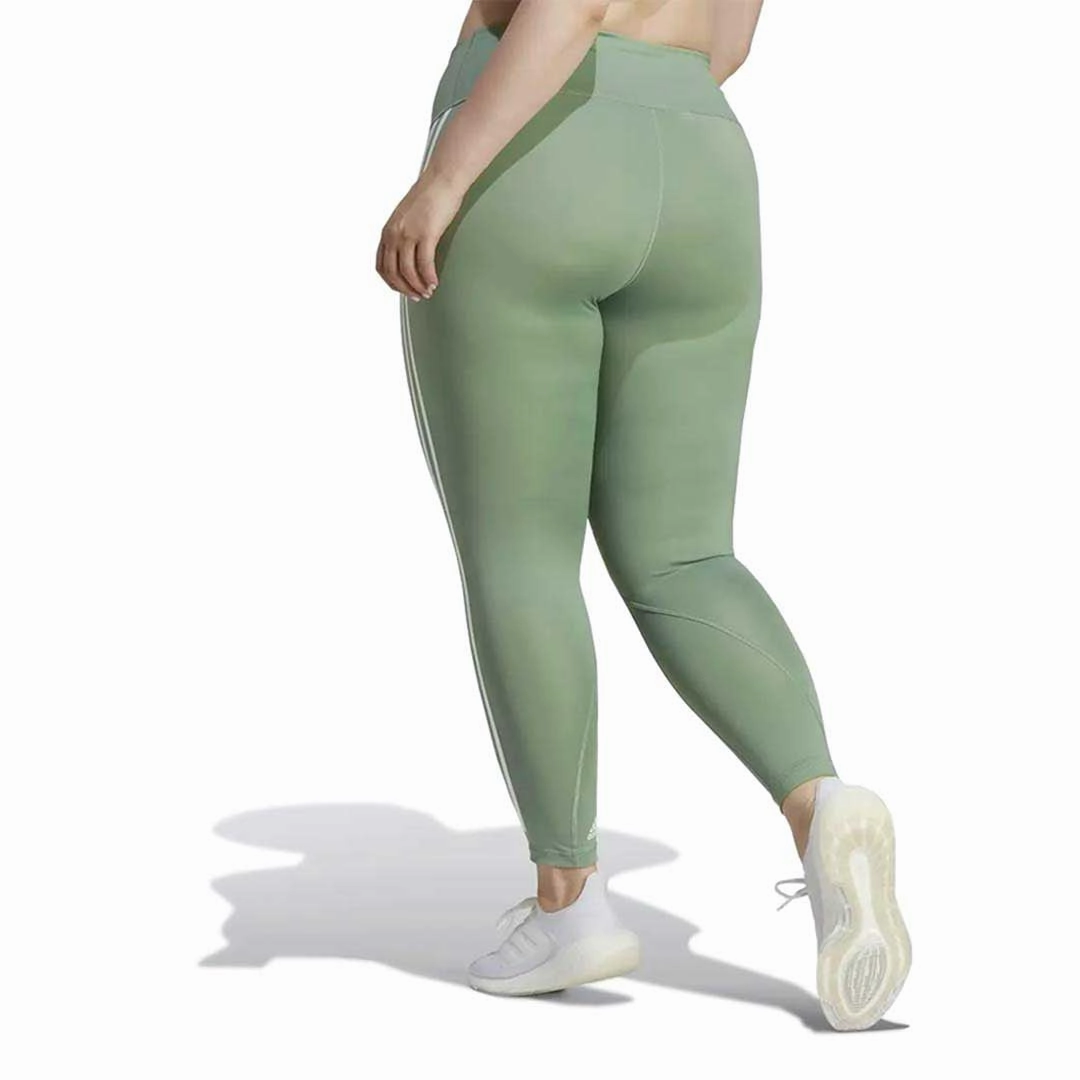 adidas - Women's Optime Trainicons 3-Stripes 7/8 Leggings (Plus Size) (HR5454) Body Friendly Travel Ready Fit