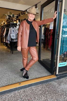 Non Iron Technology Sabatini   - 53050 Leather Pant