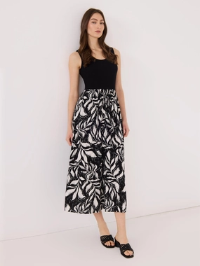 Feminine Style Charming Style Scoop Neck Midi Dress With Floral Print Skirt