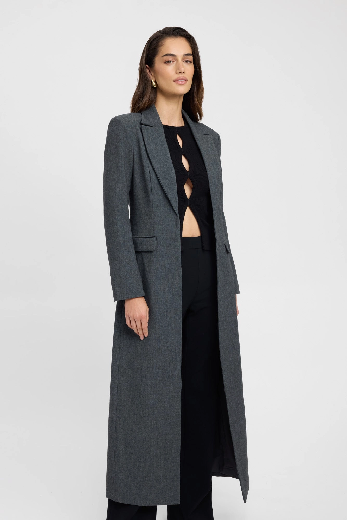 Detachable Hood Erika Long Blazer