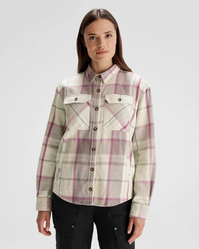 Thermal regulation Women's Huntly Long Sleeve Shirt - Cabin Plaid Shroom