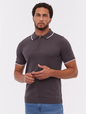 Settio Knit Polo Shirt - Grey Tagless Design