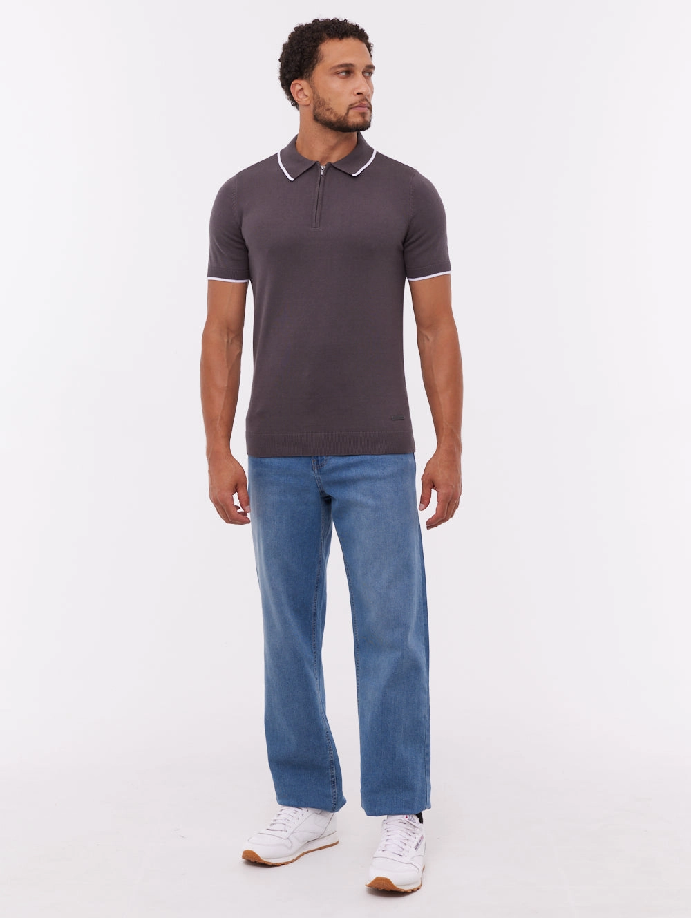 Wrinkle Free Treatment Settio Knit Polo Shirt - Grey