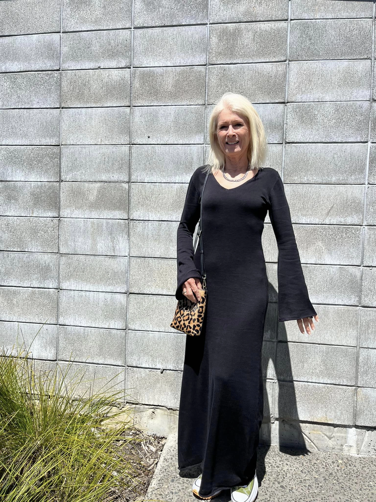 Boxy-Style Bold Cut All About Eve Knit L/S Dress Black