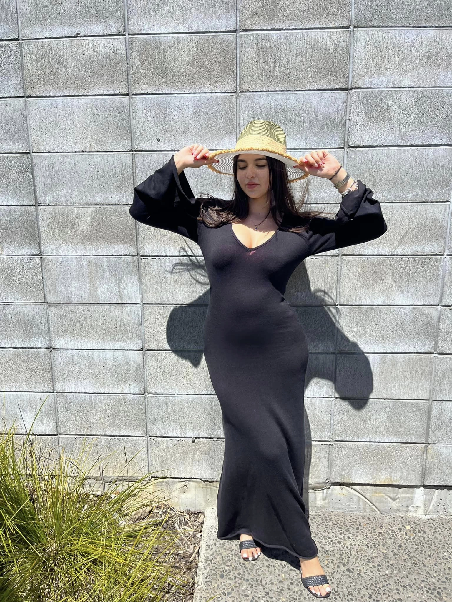 plus-size All About Eve Knit L/S Dress Black