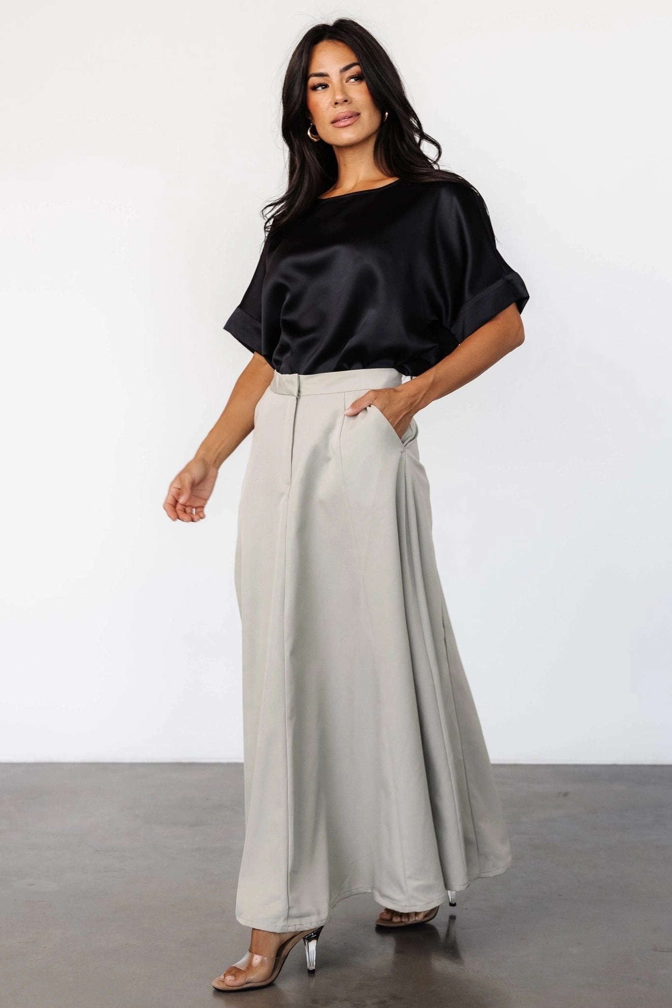 Hand Stitched Shaylyn Maxi Skirt | Natural