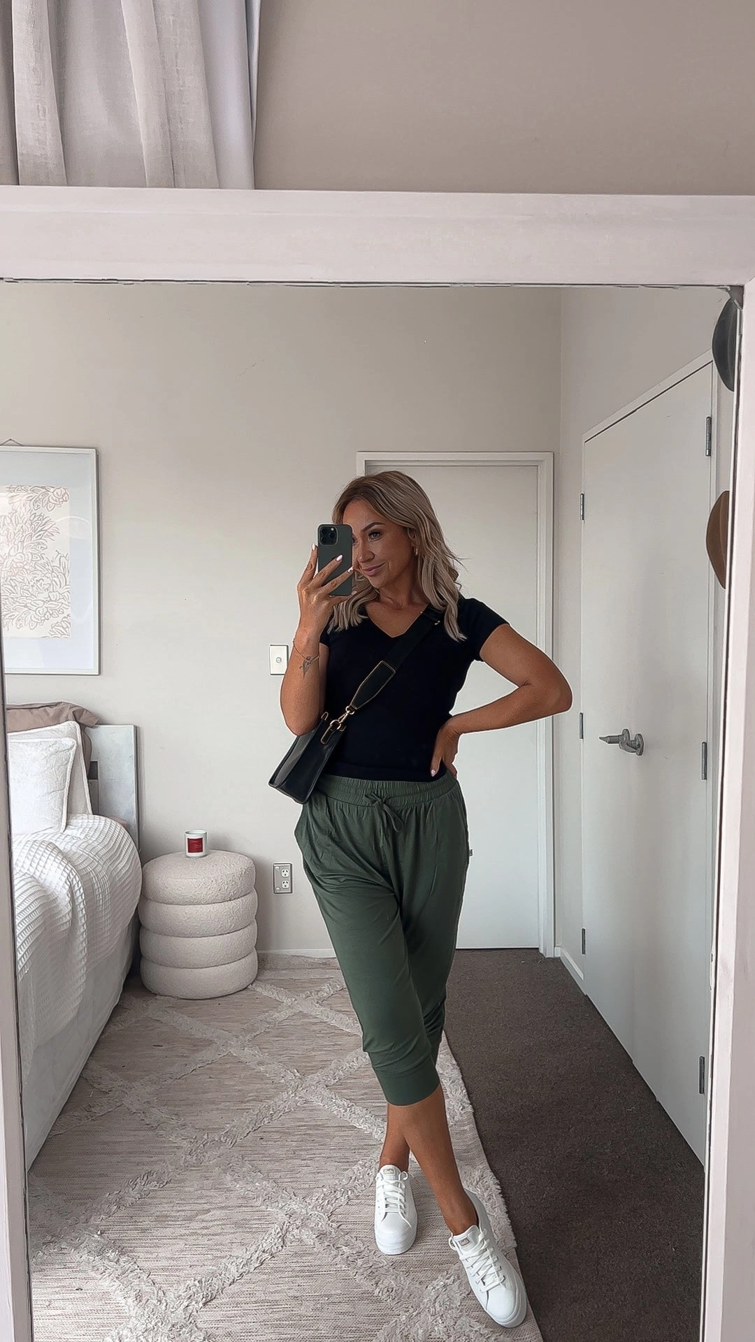 Shine On Essentials Comfort Jogger Khaki Tagless label