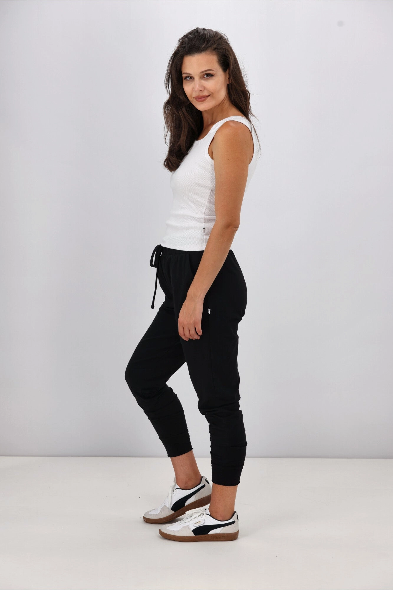 Shine On Essentials Full Length Jogger Black Slim Stretch Flattering Shape