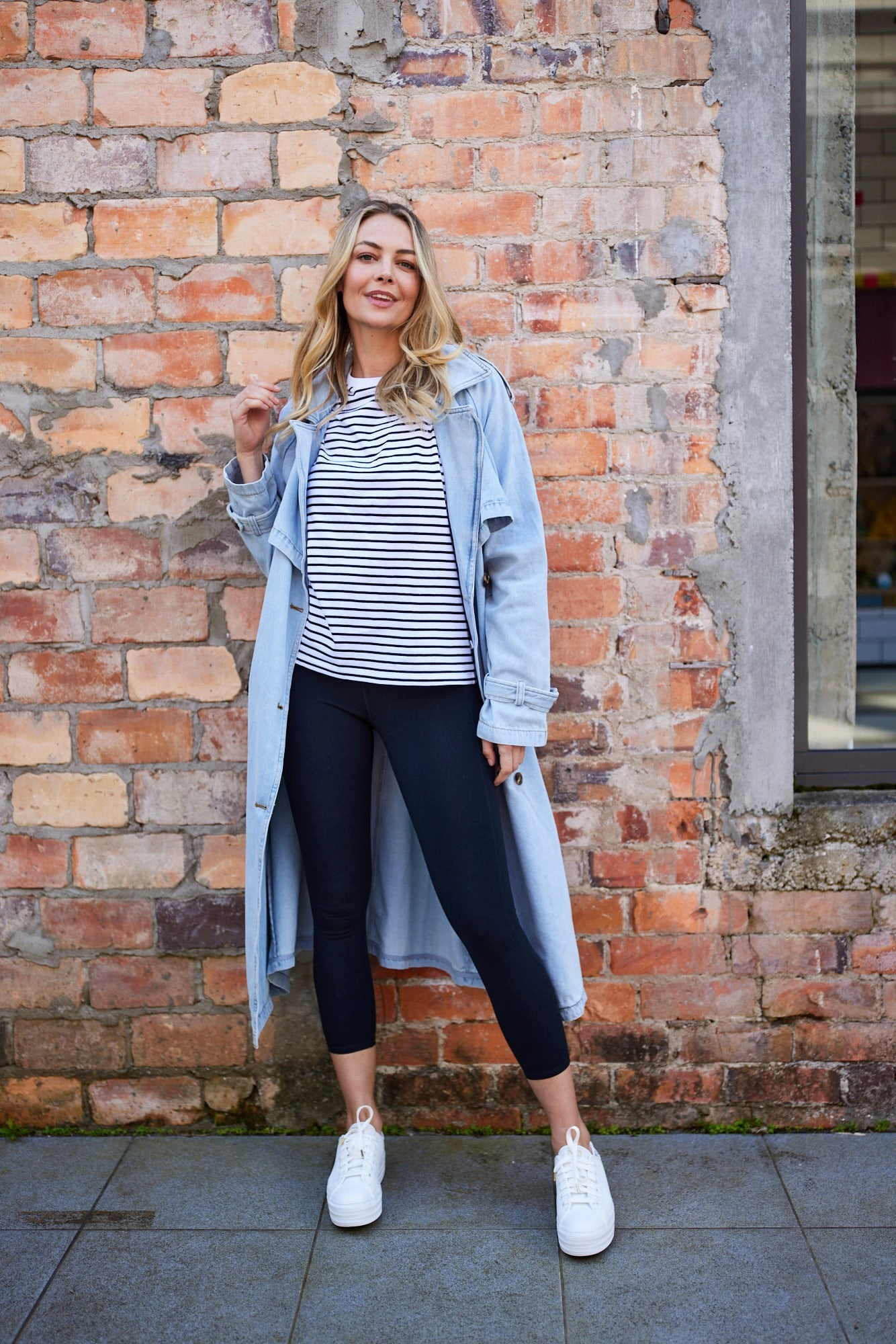 Shine On Essentials Stripe Tee White Black Stripe GarmentDyedTexture Ultimate Comfort