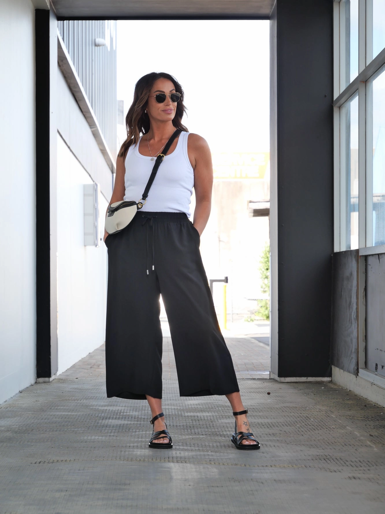 Shine On Label Cropped Rowen Wide leg Pants Seamless Style Timeless Comfort Wear