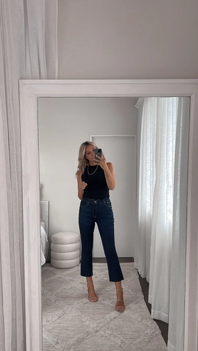 Shine On Label Devon Cropped Bootcut Jean Comfort Flex Wear