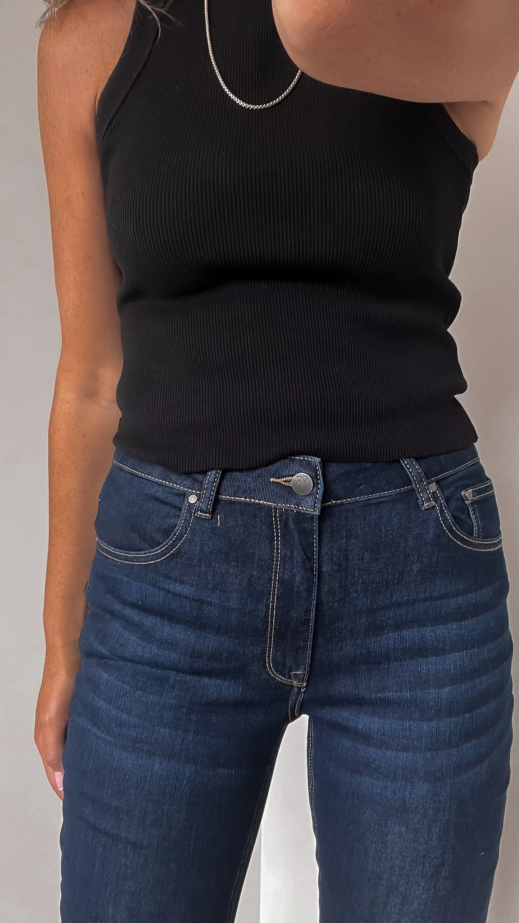 Shine On Label Devon Cropped Bootcut Jean Maternity Wear Rib Knit