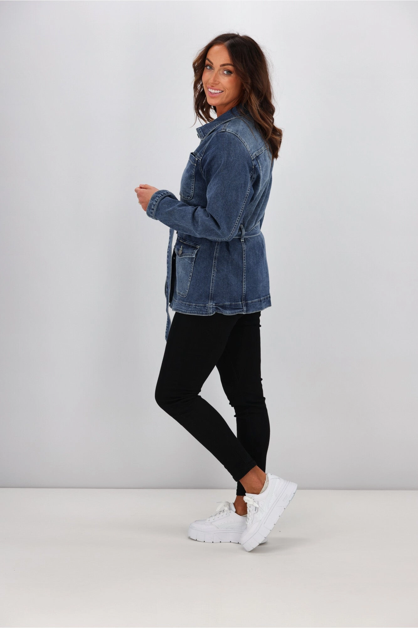 Shine On Label Ezra Denim Utility Jacket Indigo WeatherproofCoating