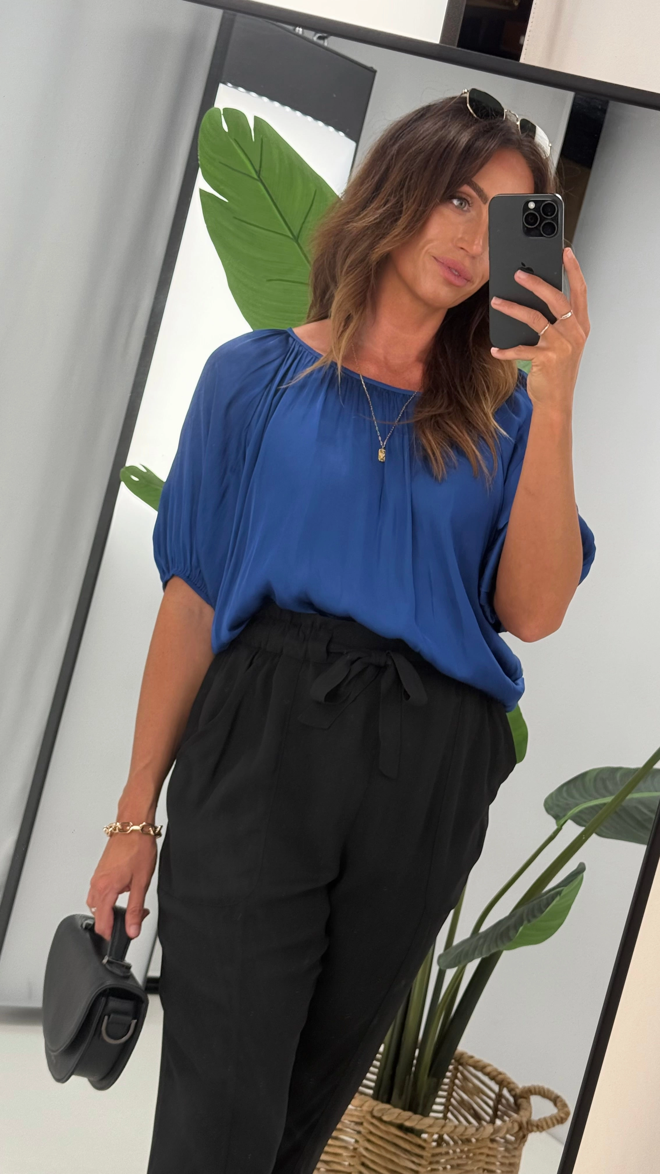 Shine On Label Geneva Tie Front Pant Black Seamless Fit