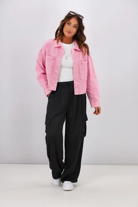 Outdoor Lover Eco Friendly Tear Resistant Shine On Label Julio Satin Cargo Pants Black