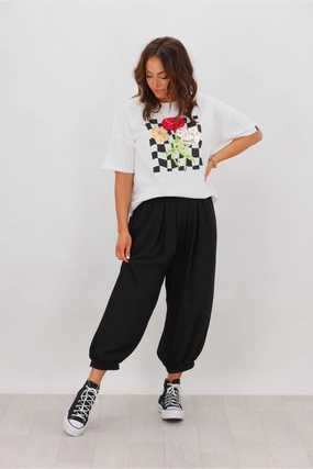 Anti Clogging Chafe Resistant Shine On Label Kyoto Linen Look Harem Pant