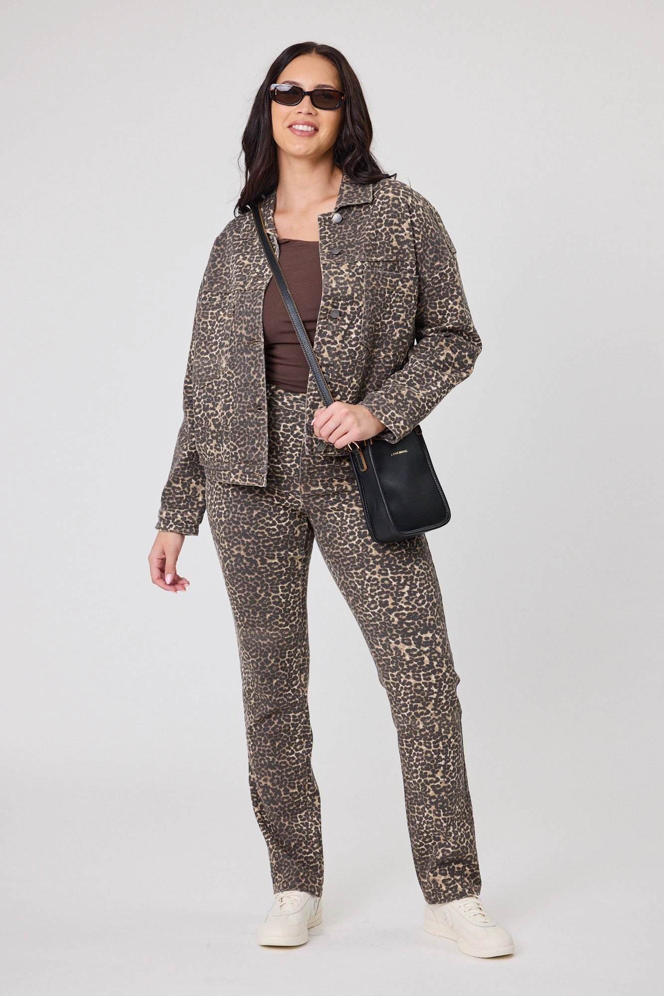 Shine On Label Leon Leopard Print Denim Jacket Adaptive Layering System