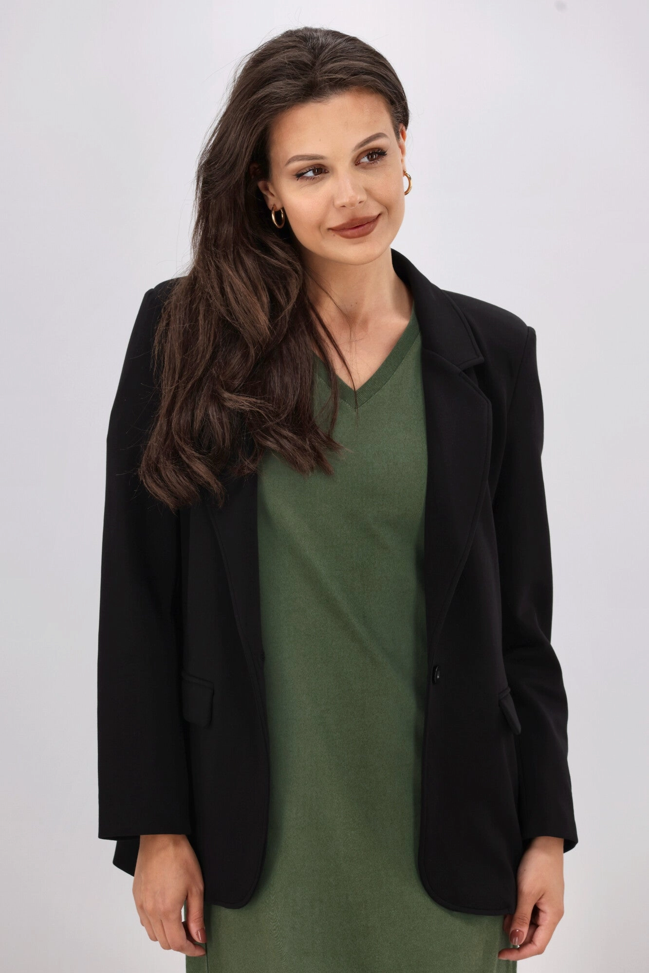 Shine On Label Louie Ponte Blazer Black Easy Care Material Anti Pilling Finish