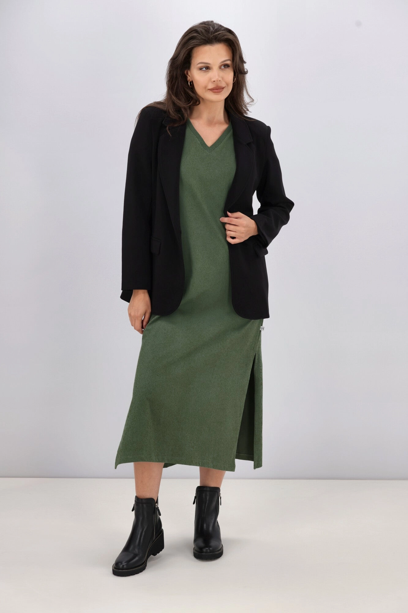 Shine On Label Louie Ponte Blazer Black Cuffs Adjust Comfort Fit Cut