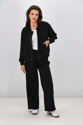 Shine On Label Maddie Bomber Jacket Black Glow In The Dark Trim Reflective Trim