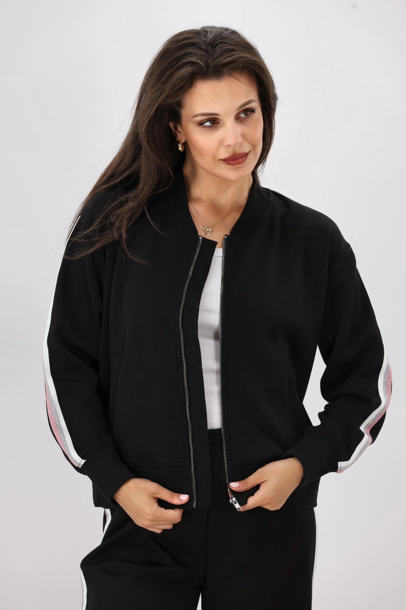 Shine On Label Maddie Bomber Jacket Black Ultraviolet Protection Factor