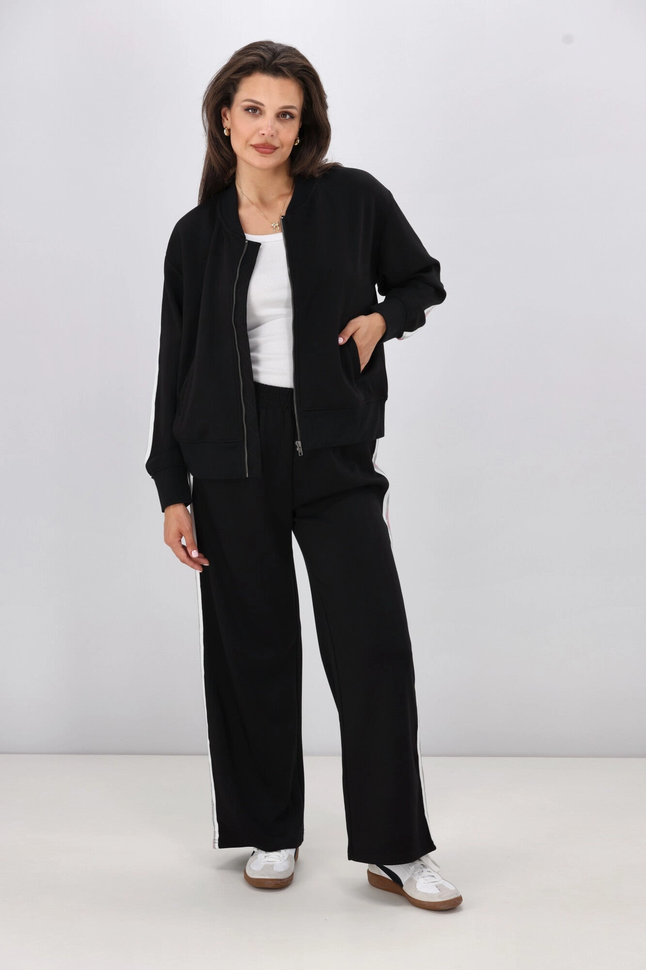 Shine On Label Maddie Bomber Jacket Black Glow In The Dark Trim Reflective Trim