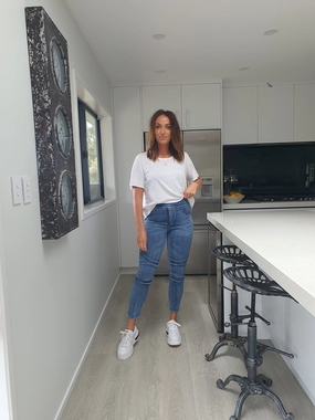 Shine On Label Mykel Pull On Paneled Jeans Indigo Cozy Design Machine wash