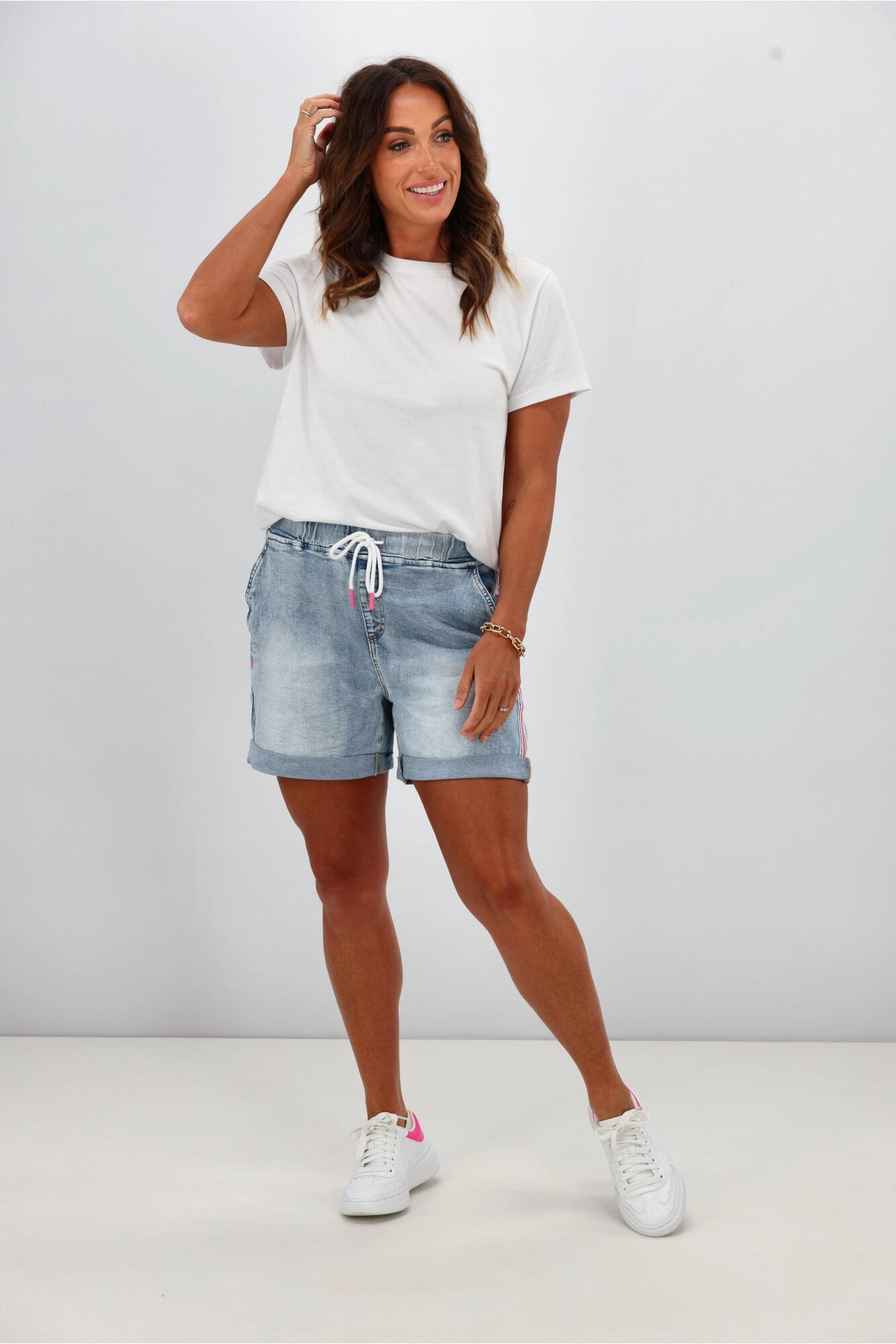 Sport Fit Design Shine On Label Raglan Collection Denim Shorts Preorder One Mid October