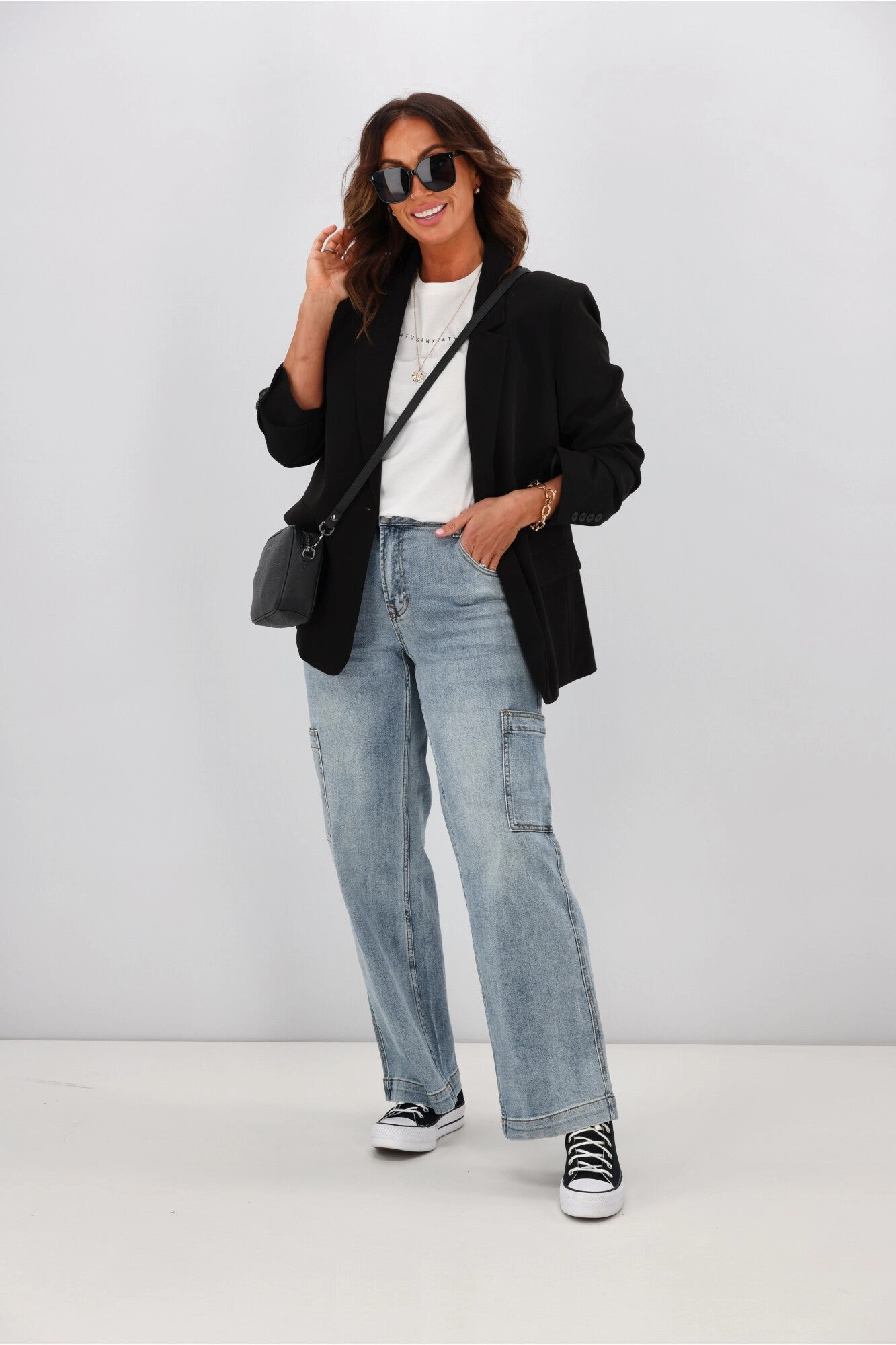 Ultra Light Casual Wearer Shine On Label Romeo Cargo Pocket Jean