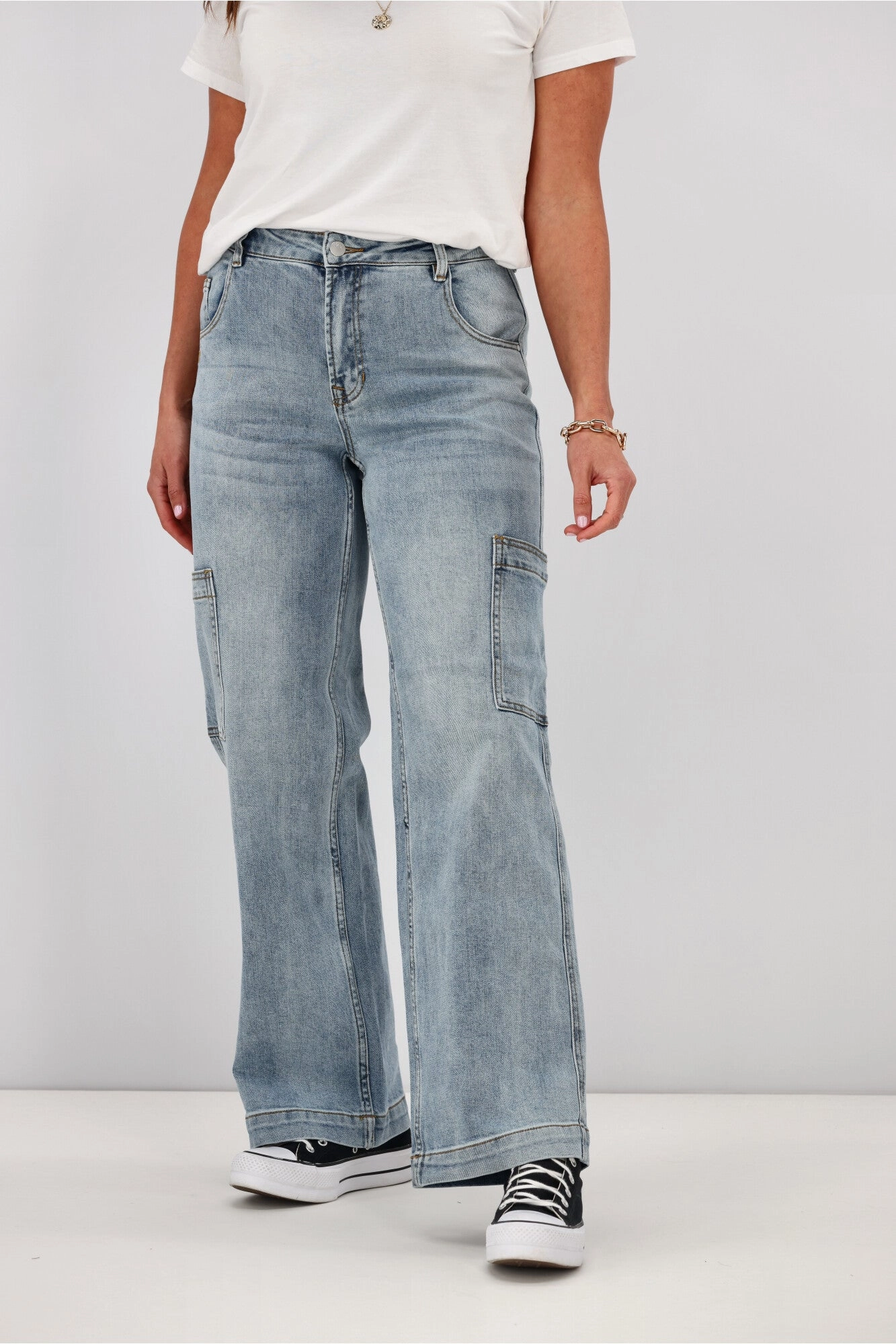 Shine On Label Romeo Cargo Pocket Jean Layered Panel Design