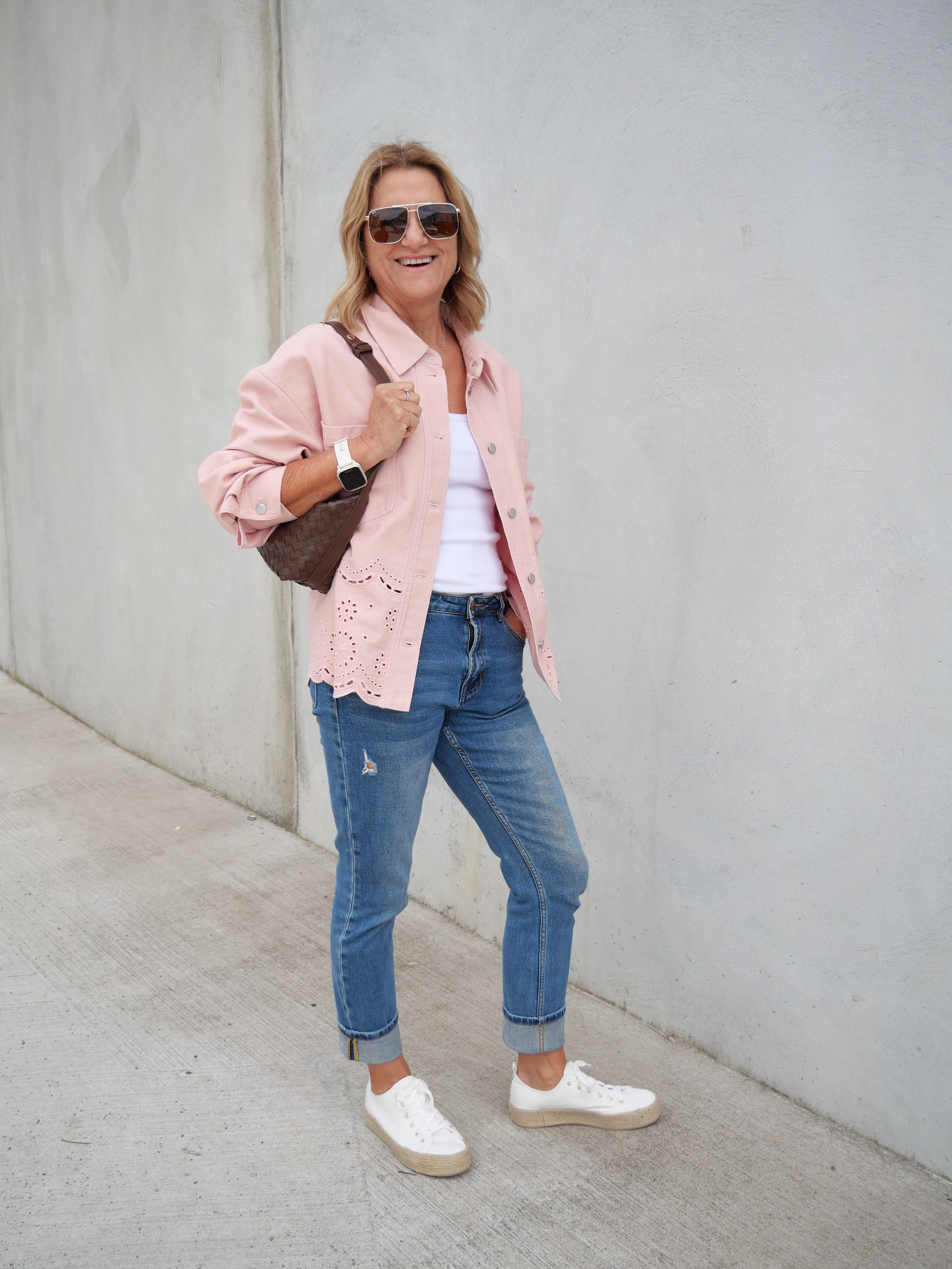 Breathable Lining Transitional Look Shine On Label Zariyah Embroidered Shacket Pink