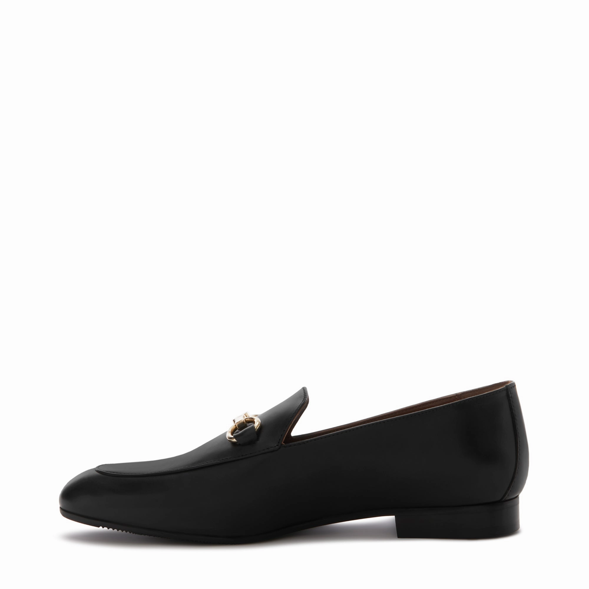 Lead Step Leather Soft Vend?me Fleur black calfskin leather loafers