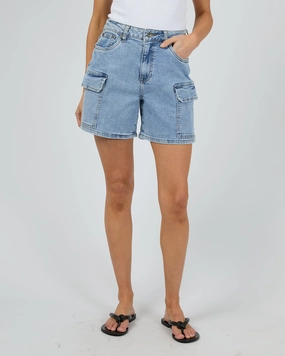 Flatlock Seams Flexible Waist Silent Theory Jordan Short Comfort Light Blue