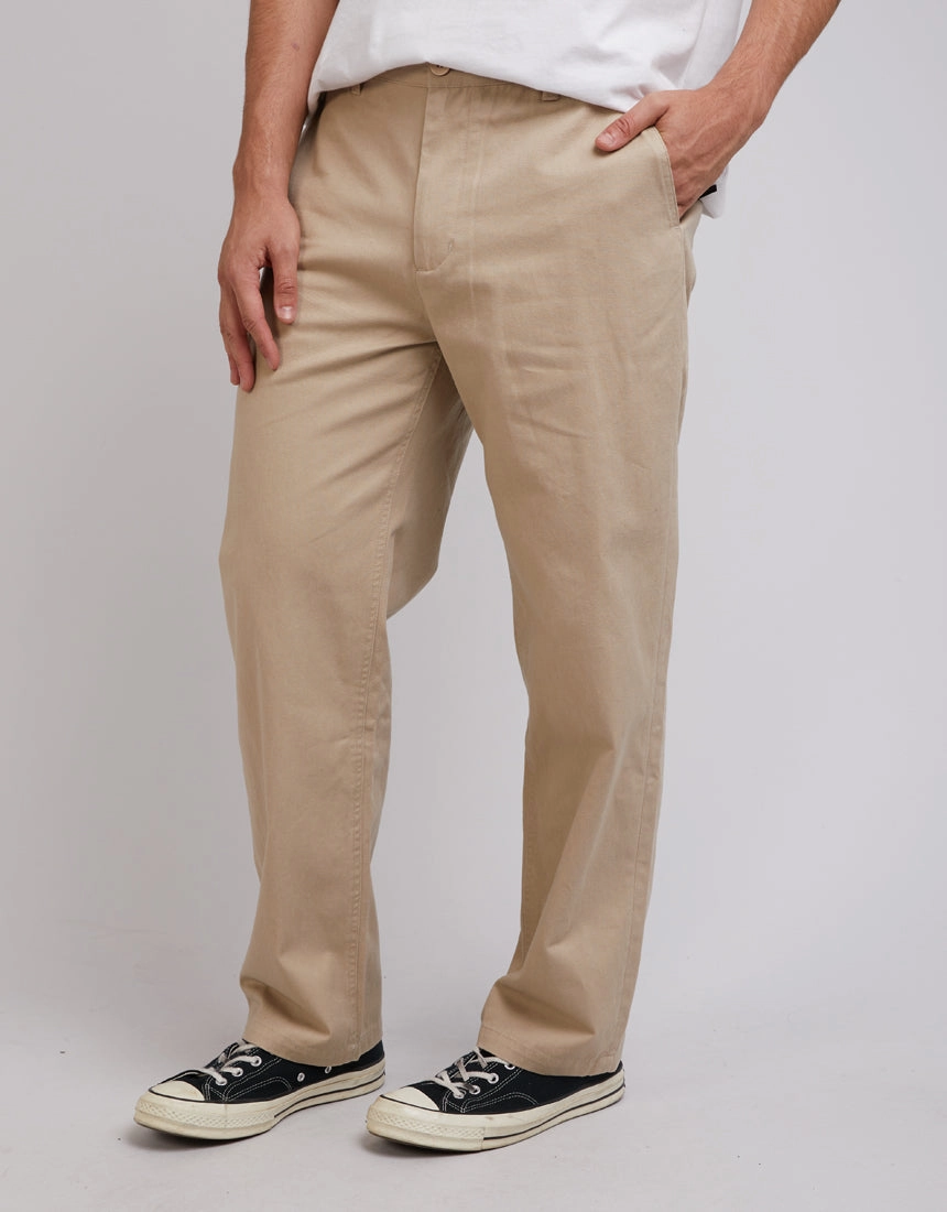 Silent Theory Mens Rumble Pant Tan Evening Walk Casual Wearer Smooth Lining Technology