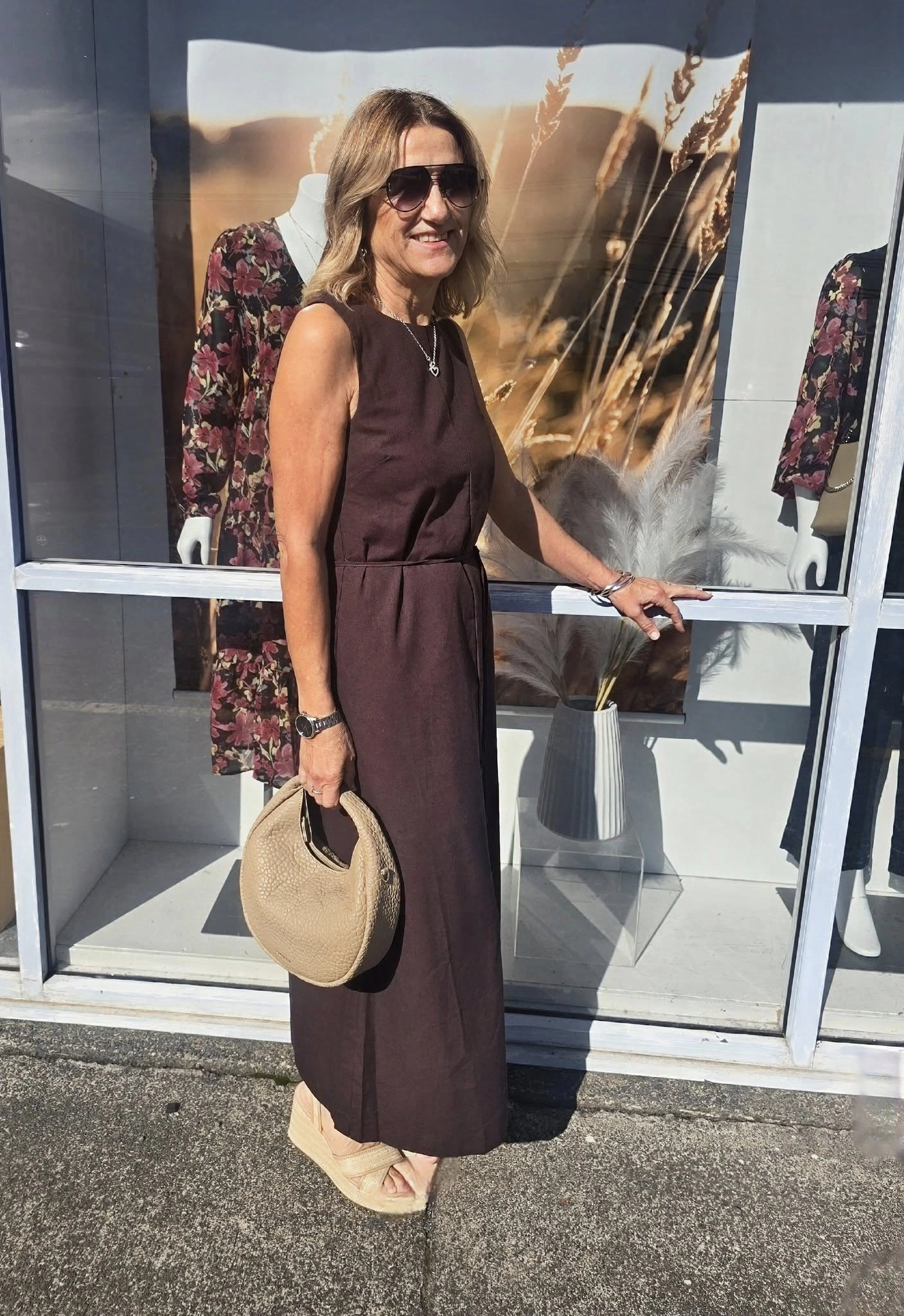 Modern and Stylish Silent Theory Tallow Tie Maxi Dress Chocolate