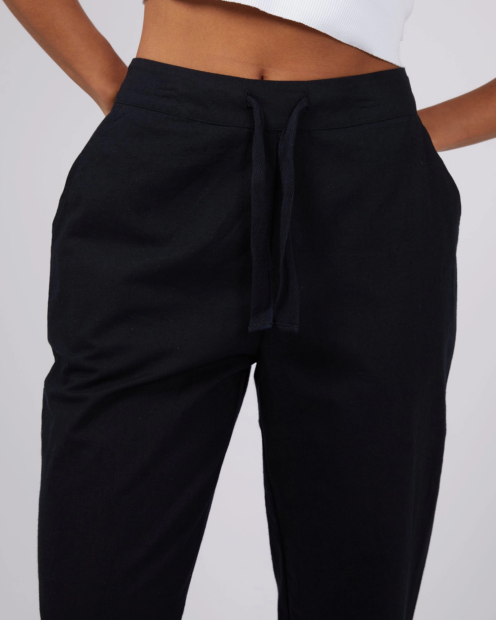 Silent Theory Tropical Pant Black Stretchable Waist Quick Dry All Ages