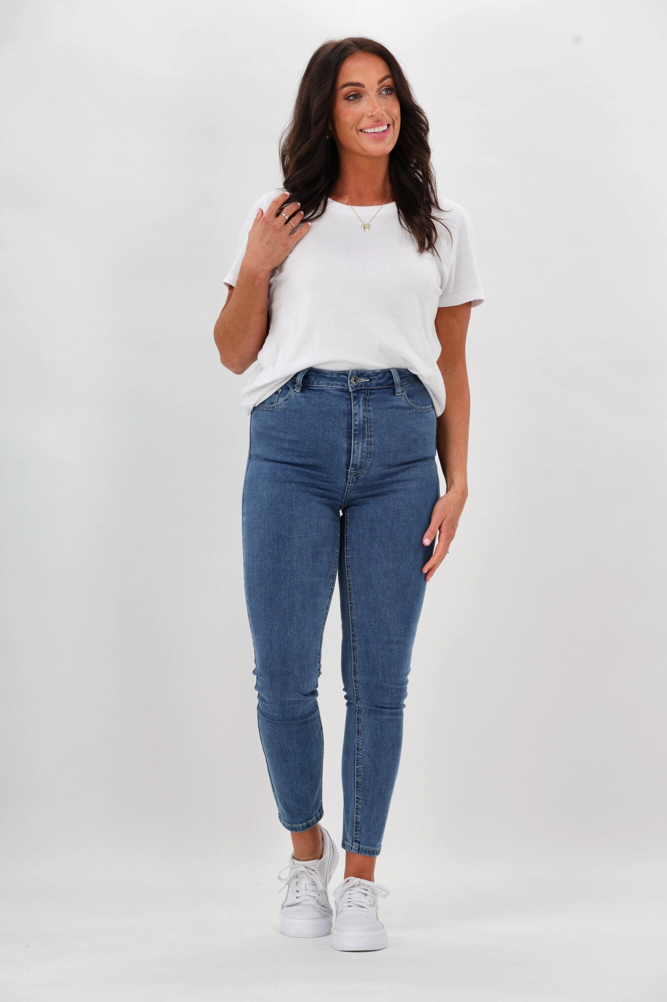 Silent Theory Vice High Skinny Jean Clean Indigo Sculpted Design Loose Fit Plus Size