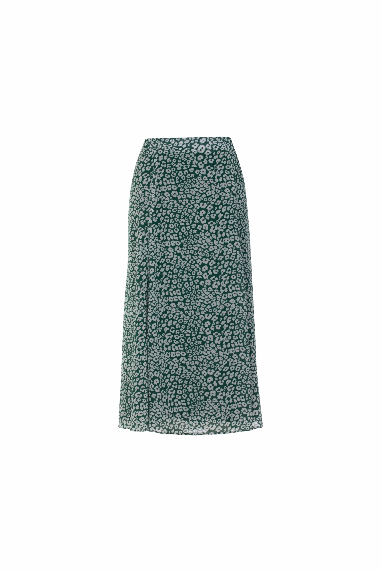 Runway Ready Printed Chiffon Skirt | Green White Spot | 7127AR