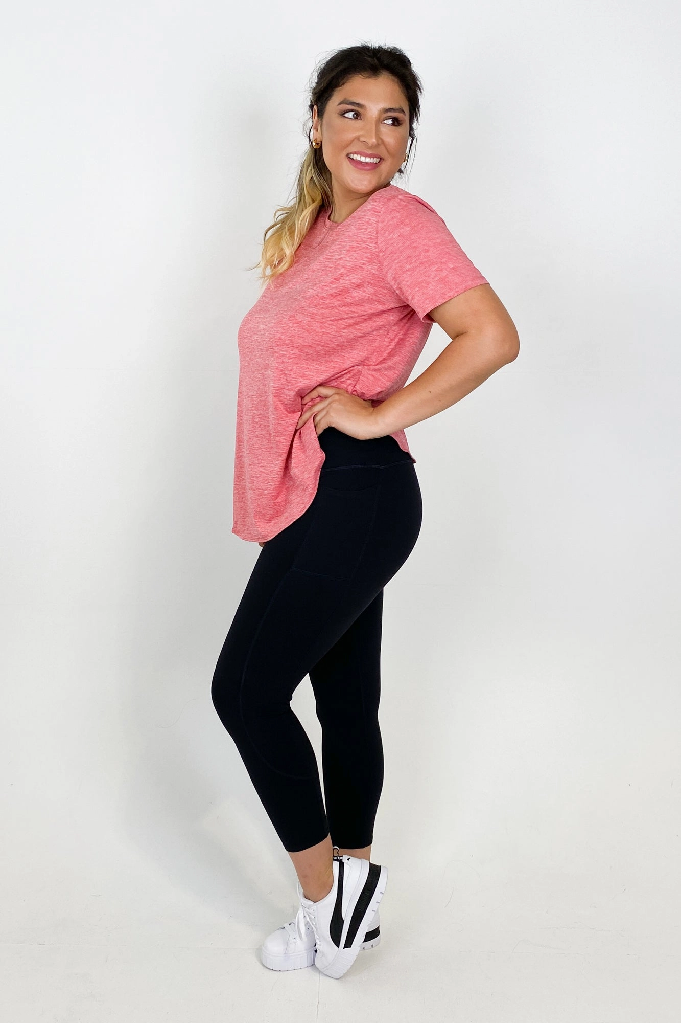 Yoga Class Minimalist Style Tight Movement Skechers Go Walk High Waisted Legging 7/8 Bold Black