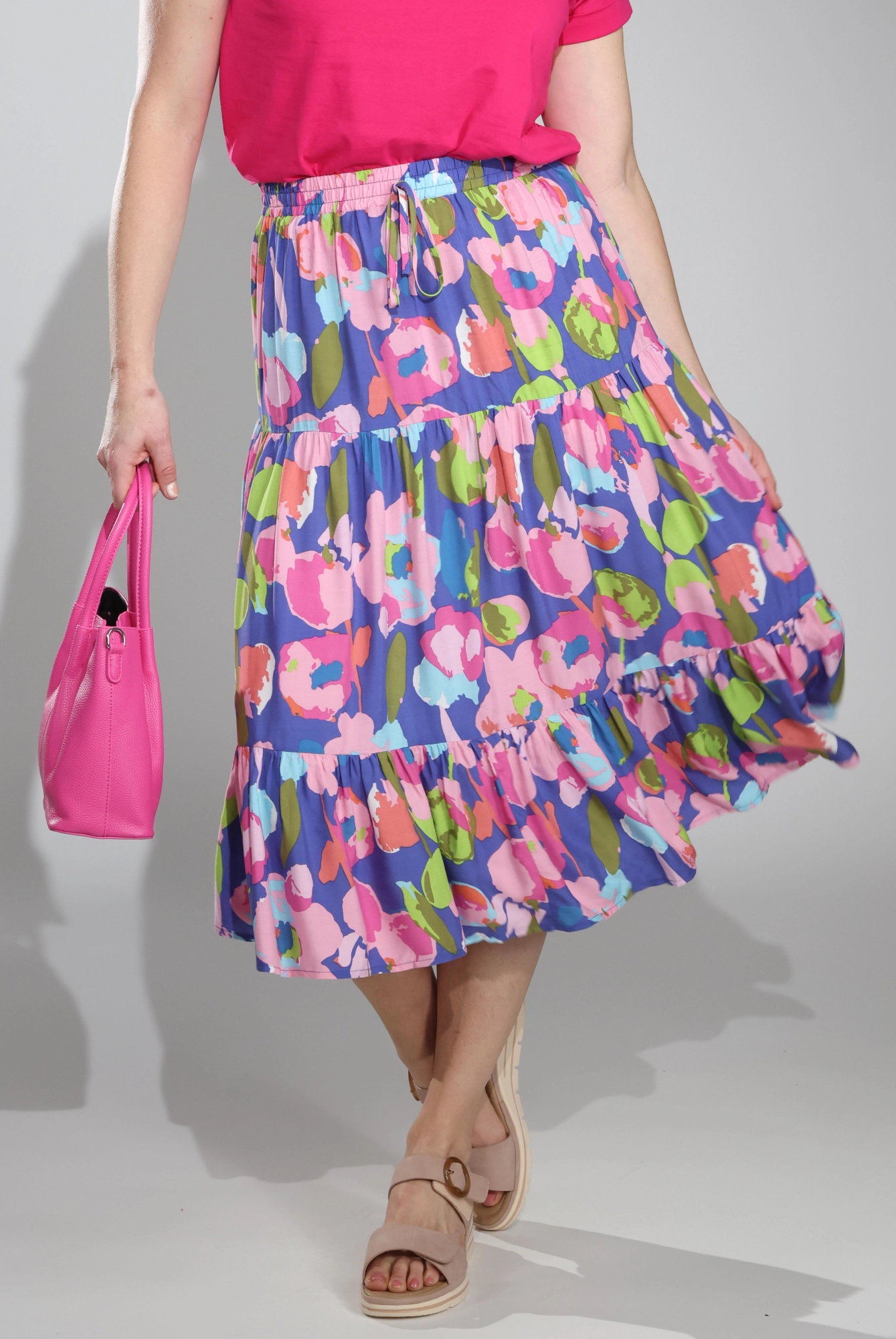 Playful Vibe High Street Fashion Skirt | Lavender Bouquet | 3367C1