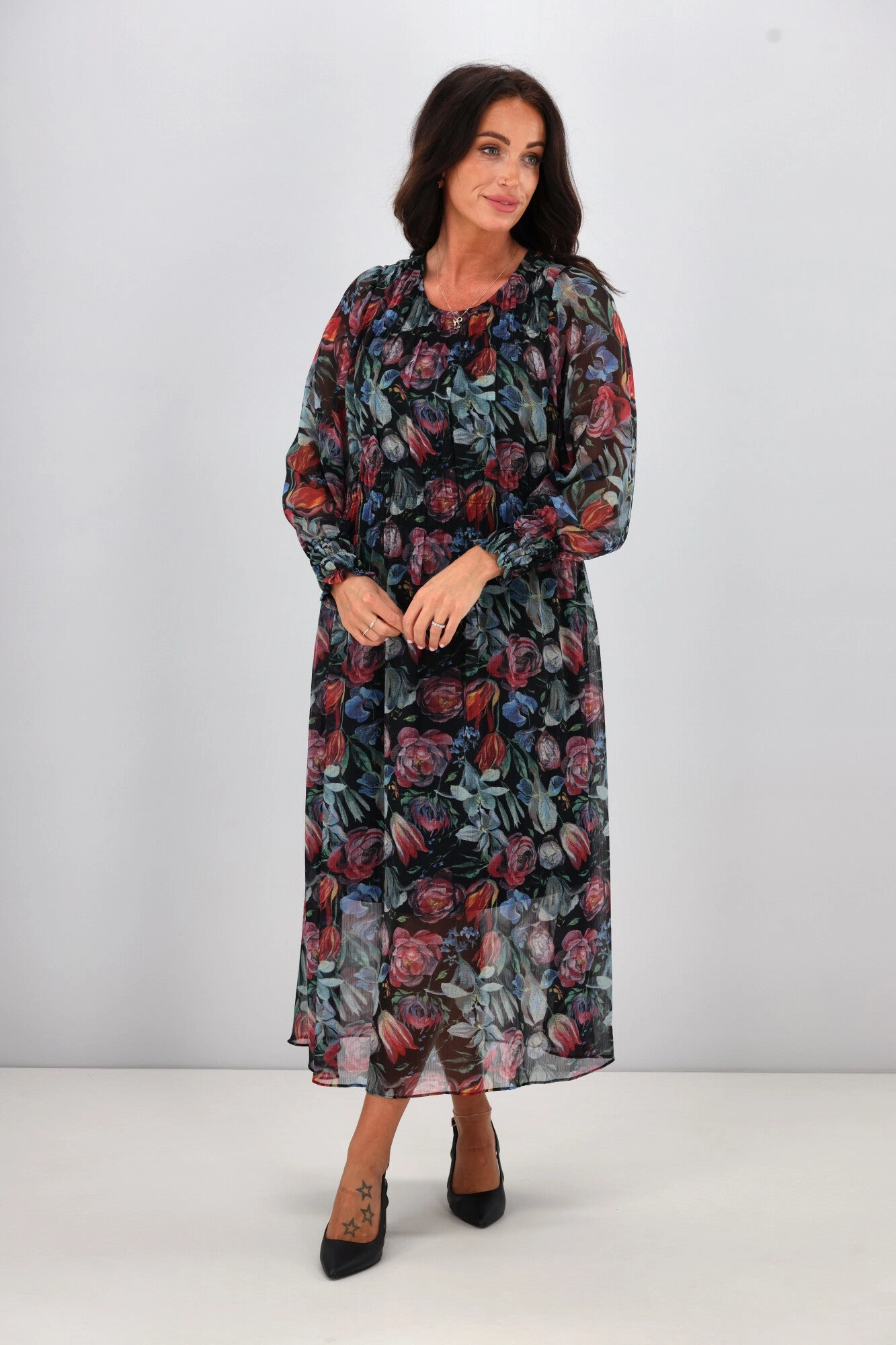 Comfortable Layer Smooth Surface Gloss The Label Xanthe Maxi Pleated Dress Jewel Floral Print
