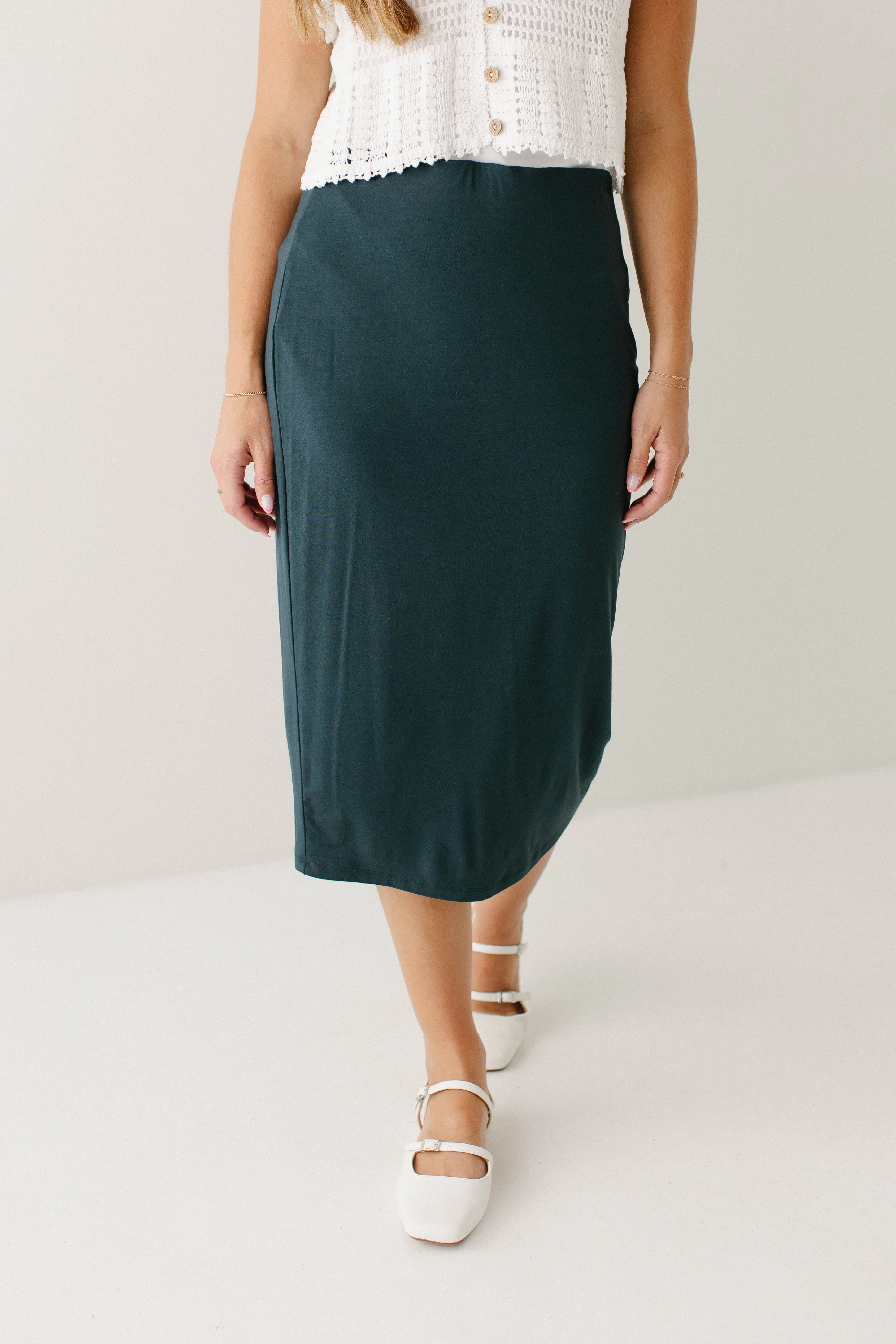 Road Trip Tropical theme 'Sasha' Knit Midi Skirt