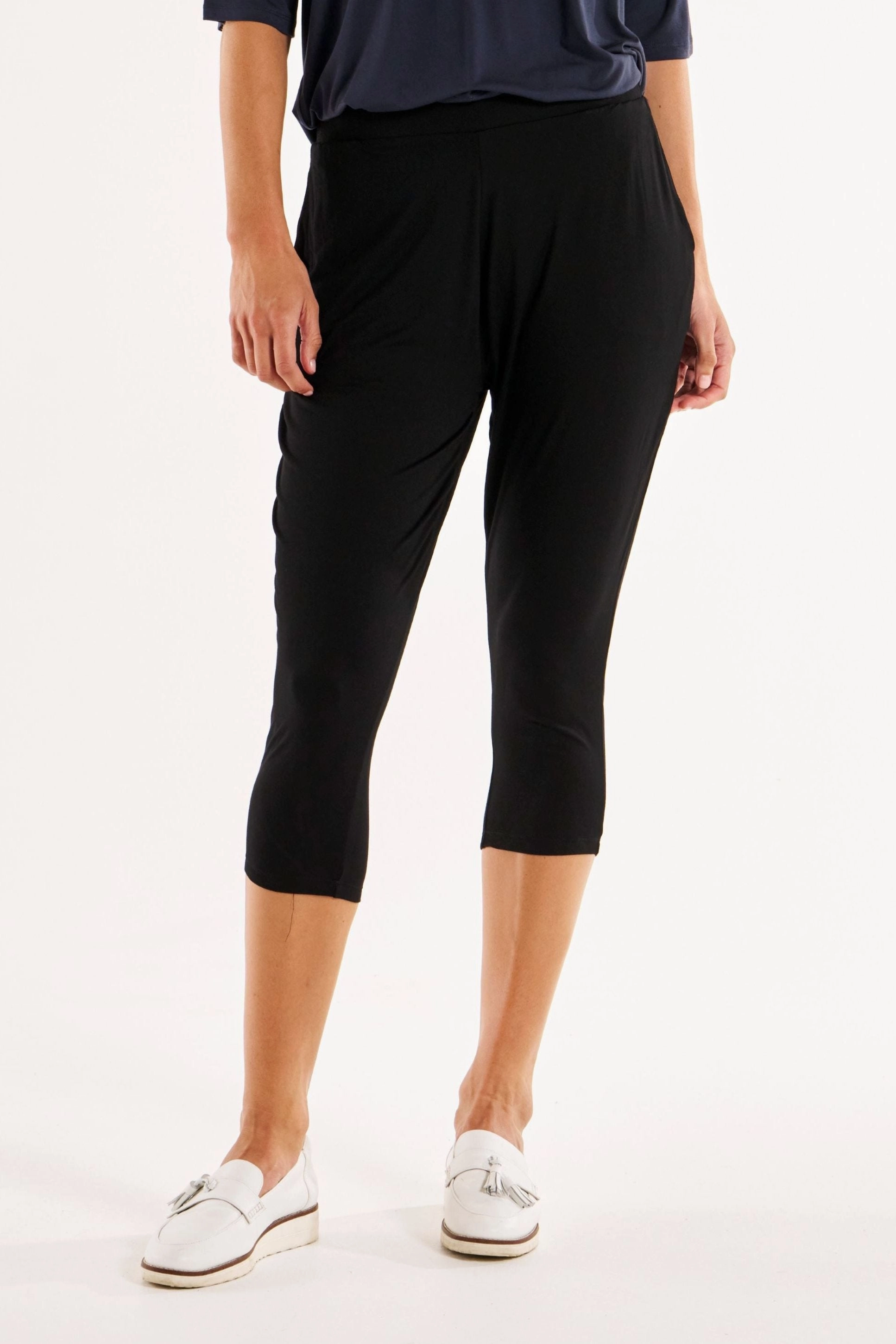 Betty Basics Laina Bamboo Pant Black Grid Pattern