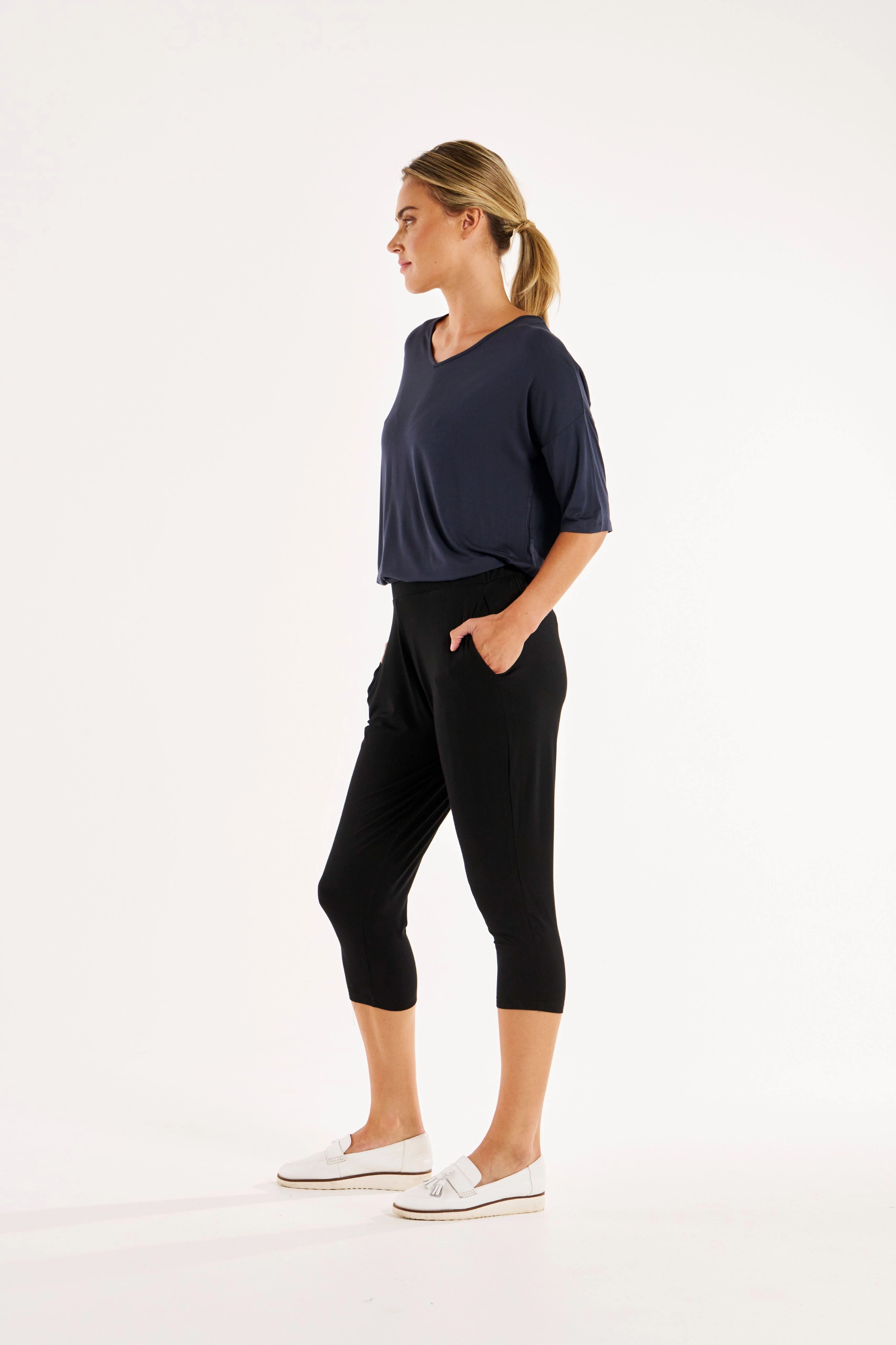 Active Style Mountain Hike Eco Shopper Betty Basics Laina Bamboo Pant Black