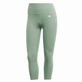 Comfy Vibes Stretch Material adidas - Women's Optime Stash Pocket High-Waisted 3/4 Leggings (HR5417)
