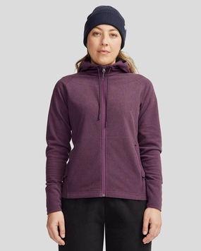 Women's Mt Aspiring Hooded Fleece Jacket  - Jam AntiSnag Lining Material Reflective Safety Accents